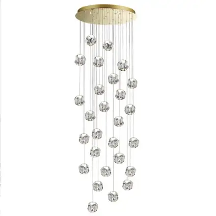 5085/120L L-VISION ODL25 563 золото/прозрачный/металл/акрил Люстра каскадная LED 120W 4000K 5500Лм JEMSTONE