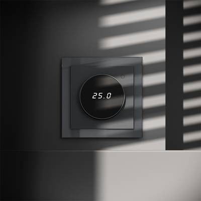 VLS070107 Терморегулятор электронный VOLTUM S70 с индикацией и датчиком, для теплого пола, (графит) (ТМ Maytoni)