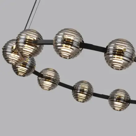 5041/120L L-VISION ODL24 545 черн./золото/дымчатый/металл/стеко Люстра LED 120W 4000К 9364Лм TRONI