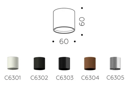 Корпус светильника накладной для насадок D60mm C6301 SWH белый песок D60*H60mm MR16 GU5.3