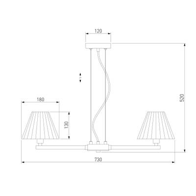 Подвесная люстра с абажурами 60136/6 хром/серый, E14х6
