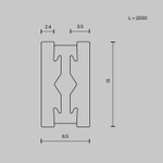 Шинопровод 2м Flarity черный, TRX154-112B. TM Maytoni