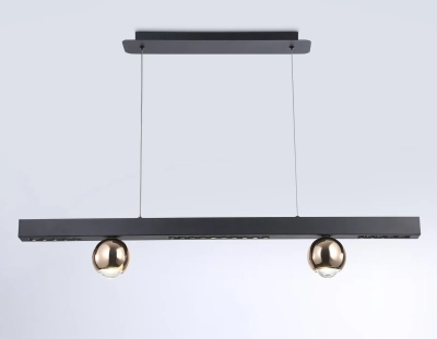 Светильник светодиодный подвесной FL5956 BK/GD черный/золото 4200K 18W 1000*70*1200 (Без ПДУ)