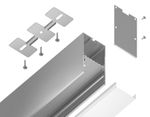 Алюминиевый профиль накладной/подвесной "Profile System" GP3000AL серебро/матовый рассеиватель 2000*35*67, 2 заглушки, 4 крепления в комплекте (для ленты до 32,8мм)