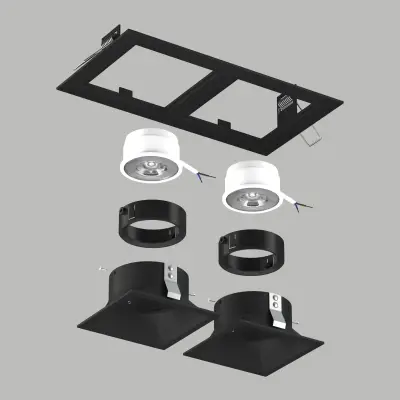 D5270707BMOD Светильник DOMINO QUADRO под LED модуль/лампу МR16 (214527+214507+214507+214007+214007)