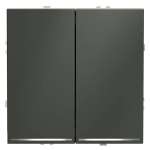 VLS020206 Выключатель встраиваемый VOLTUM S70 двухклавишный с подсветкой 10А, (титан). (ТМ Maytoni)