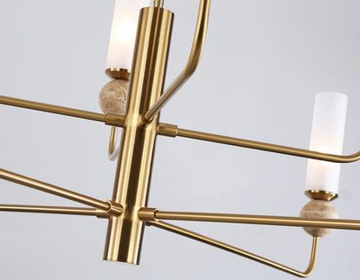 Светильник на штанге LH53252/8 BS/FR латунь/белый матовый E14*8 max 40W D1260*1445