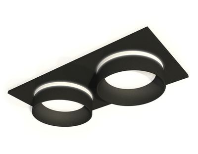 Комплект встраиваемого светильника с акрилом XC6526061 SBK/FR черный песок/белый матовый MR16 GU5.3 (C6526, N6229)