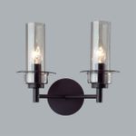 6555/2W CLASSI LN25 черный/дымчатый/металл/стекло Бра E14 2*40W 220V MADONNA