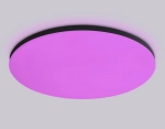 Потолочный светодиодный светильник с Wi-Fi Яндекс Алисой/Tuya/Smart Home/Alexa FZ2006 BK черный IP54 30W 3000K-6500K+RGB D450*60 (ПДУ ИК)
