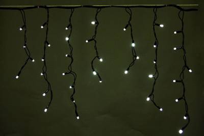 A-020 LED WT светодиодная "бахрома" 3x0.6м 140LED черный провод влагозащ., морозостойкий