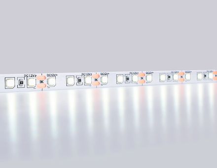 Светодиодная лента GS1203 2835 120Led/ 9.6W m/ 12V IP65 6500K/ 5000*8*2.27mm/ кратность резки 25mm (2 конт.)