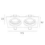 Точечный встраиваемый светильник Arte Lamp TARF A2178PL-2BK, 2хGU10
