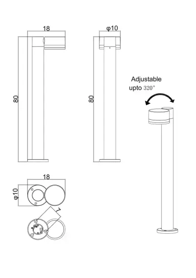Ландшафтный светильник Arte Lamp NUNKI A1910PA-1BK, 1хGX53