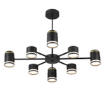 8234/8C COMFI LN25 000 черный, металл/акрил Люстра потолочная GX53 LED 8*10W + LED-проектор 4*5W 2700К 220V VIRSAVA