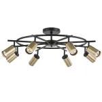 LR718408 Люстра RULLO 8х50W GU10 ЧЕРНЫЙ/ЗОЛОТО (571718+214440-8)