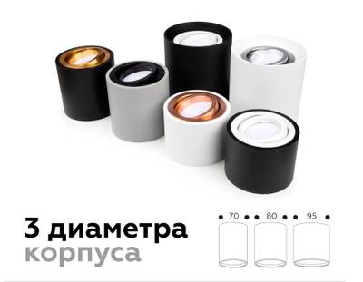 Корпус светильника накладной для насадок D70mm C7510 SWH белый песок D80*H60mm MR16 GU5.3