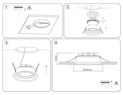 Светильник встраиваемый TN52230 WH белый IP20 GX53 D110*44