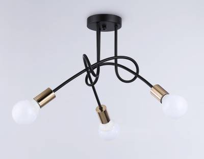 Потолочный светильник в стиле лофт TR80415/3 BK/GD черный/золото E27/3 max 60W D670*370