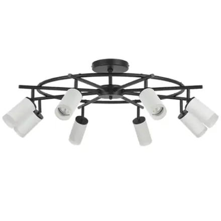 LR7183680 Люстра RULLO 8х50W GU10 ЧЕРНЫЙ/БЕЛЫЙ (571718+214436-8+202430-8)