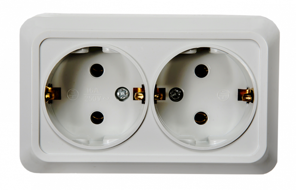 Розетка 2-м BOLLETO с заземл. накл. 7128 бел. ASD / IN HOME 4680005959839