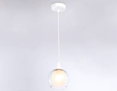 Подвесной светильник TR3538 WH/CL/FR белый/прозрачный/белый матовый E27 max 40W D130*800