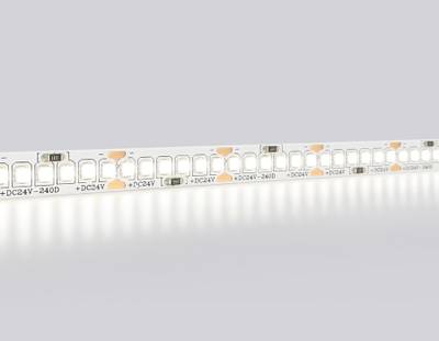 Светодиодная лента GS3402 2835 240Led/ 20W m/ 24V IP20 4500K/ 5000*10*1.2mm/ кратность резки 25mm (2 конт.)