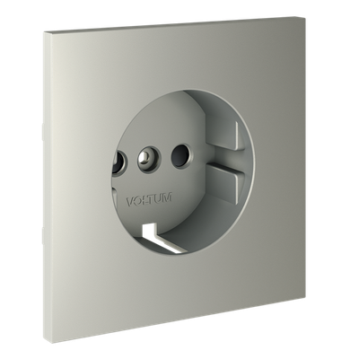 VLS000705 Накладка для розетки с заземлением и защитными шторками, S70 (сталь). (ТМ Maytoni)