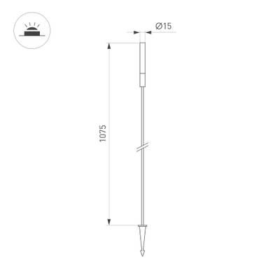 Светильник KT-CATALI-BOLL-H1075-0.5W Warm3000 (BK, 160 deg, 24V) (Arlight, IP65 Металл, 3 года)
