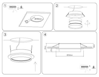 Светильник встраиваемый TU5011 WH белый IP20 GX70 D150*45