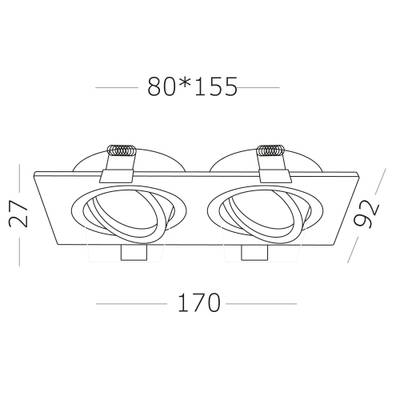 ST251.508.02 Св-к встр. Белый GU10 2*50W  IP20 L170xW92xH27 220V Без ламп