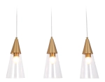 Подвесной светильник TR3669/3 BS/CL латунь/прозрачный E14/3 max 40W 590*120*850