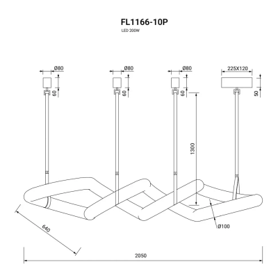Люстра подвесная Regolarita FL1166-10P, LED