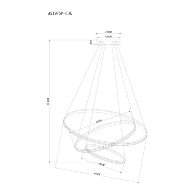 Подвесная люстра Arte Lamp FRODO A2197SP-3BK, 1хLED