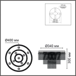 6576/11CR CLASSI LN24 черный/прозрачный/металл/стекло Люстра потолочная G9 11*20W 220V SPIRALS