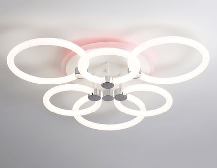 Светильник светодиодный потолочный FA3844/3+3 WH белый 102W 3000K-6400K+RGB D670*115 (ПДУ РАДИО 2.4G)