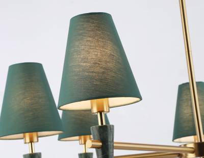 Светильник на штанге LH75053/7 BS/GN латунь/зеленый E14*7 max 40W D840*580