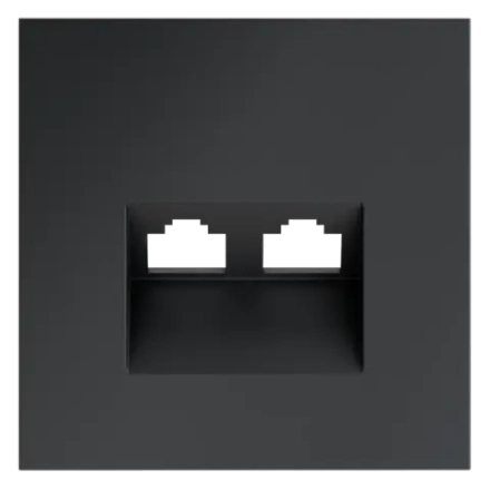 VLS001407 Накладка для розетки компьютерной двойной RJ45+RJ45 кат.6, S70 (графит). (ТМ Maytoni)