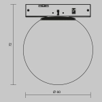 Трековый светильник Луна / Luna Levity 2700К 3Вт 200°, TR185-1-3W2.7K-B. TM Maytoni