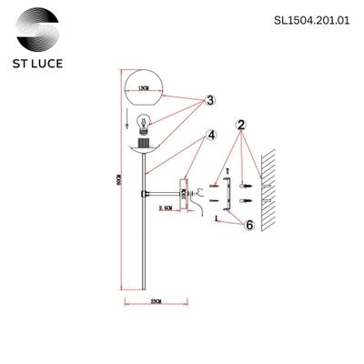 SL1504.201.01 Бра ST-Luce Французское золото/Белый E27 1*60W