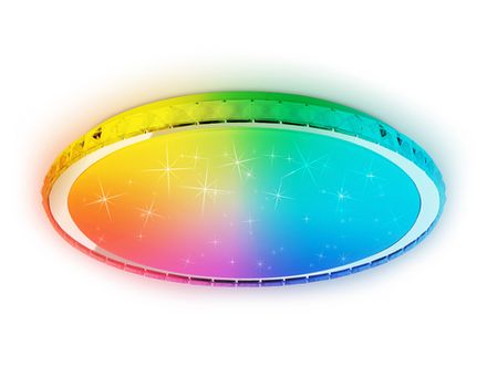 Светодиодный светильник c подсветкой RGB FF501 CH хром 60W 3000-6400K D400*70 (ПДУ ИК)