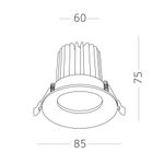 ST703.438.10 Св-к встр. Черный LED 1*10W 3000K 900Lm Ra&gt;90 38° IP20 D85xH75 170-240V
