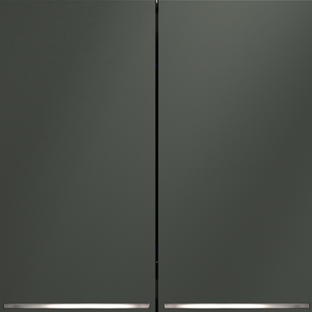 VLS020206 Выключатель встраиваемый VOLTUM S70 двухклавишный с подсветкой 10А, (титан) (ТМ Maytoni)