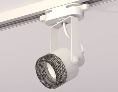 Комплект трекового однофазного светильникас композитным хрусталем XT6601061 WH/BK белый/тонированный MR16 GU10 (C6601, N6151)