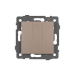 Механизм выключателя трехклавишный непроходной SWT-MK03-PL-GD-V (250V, 10A) (Arlight, -)