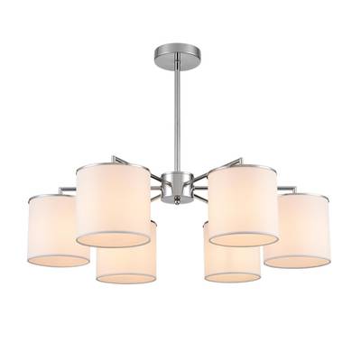 6591/6 CLASSI LN25 62 хром/белый, металл/текстиль Люстра подвесная E14 6*40W 220V SUNTORI