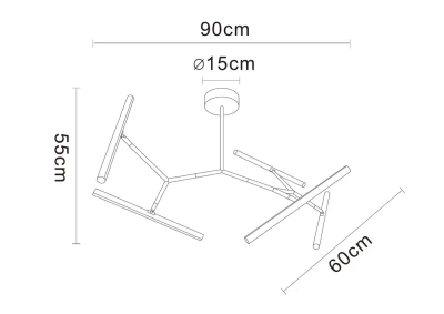 Люстра на штанге Arte lamp ZULU A2170PL-49BK, 1хLED