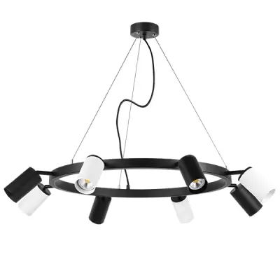 LR018374364 Люстра RULLO 8х50W GU10 ЧЕРНЫЙ/БЕЛЫЙ (571018+214437-4+214436-4)