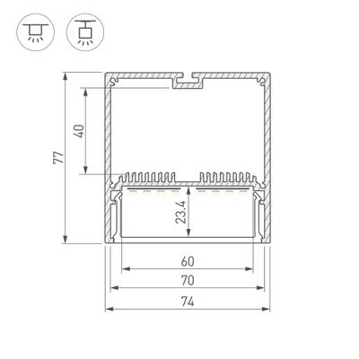 Профиль SL-LINE-7477-2000 ANOD (Arlight, Алюминий)