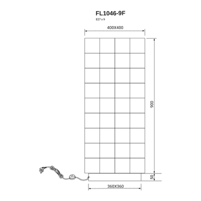 Торшер Basis FL1046-9F, E27х9
